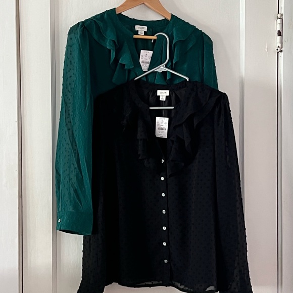 J. Crew Tops - Set of two NWT JCrew Swiss dot button front blouse.